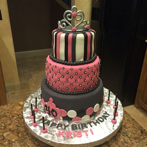 Our selection ranges from refined to whimsical and each is handcrafted by a talented local caker who would love to help make your special day more. 40th birthday party cake. Birthday cake with pink, black white and silver theme. Birthday cake ...