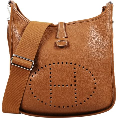 Lyst Hermès Evelyne Brown Leather Handbag In Brown