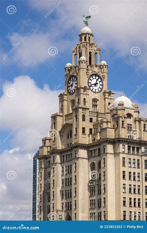The Royal Liver Building With A Clock Tower In Liverpool England On