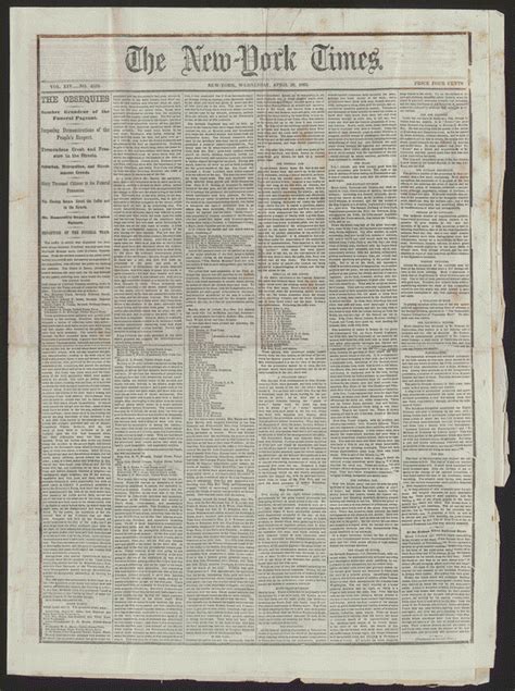 New York Times Newspaper April 26 1865 Library Of Congress