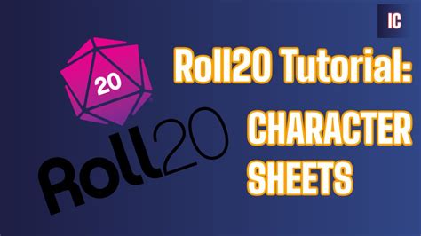 Roll20 Tutorial Character Sheets Youtube