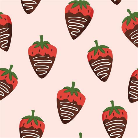 Chocolate Covered Strawberries Seamless Pattern 17048831 Vector Art At Vecteezy