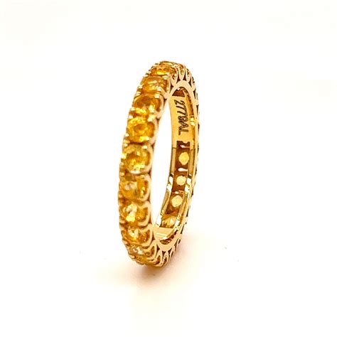 Berca Carat Natural Yellow Sapphire Karat Gold Eternity Band Ring For Sale At StDibs