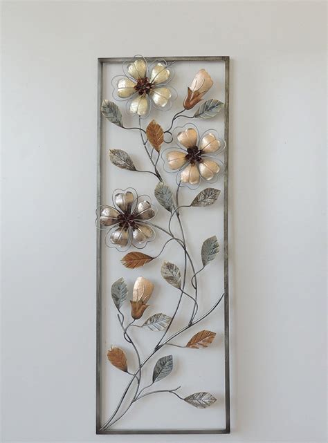 New All American Collection Flower And Leaves Aluminummetal Wall Decor