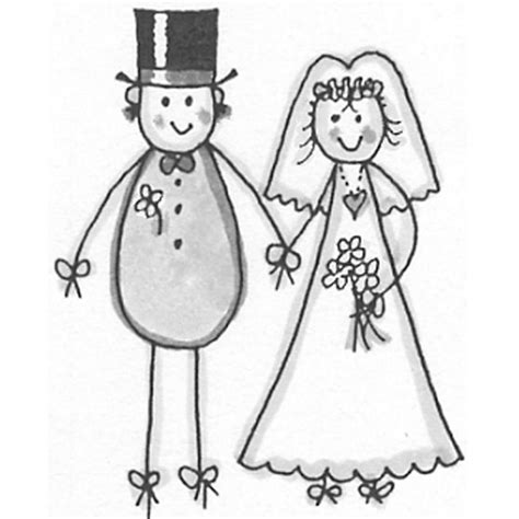 Personal Impressions Stick Leg Bride And Groom Rubber Stamp Ink