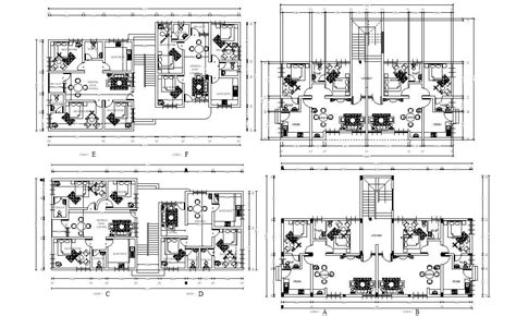 Residency Apartment Furniture Layout Plan Dwg File Cadbull