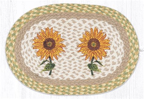 Sunflowers Oval Braided Placemat X By Earth Rugs