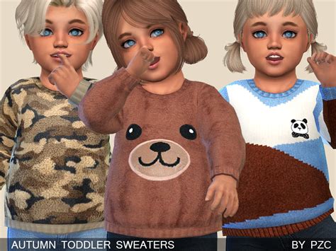 The Sims Resource Set Autumn Toddler Sweaters And Nasa Sweatshirt