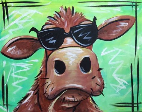 Cow Abunga 25 Hours Animal Paintings Funny Paintings Cow Art