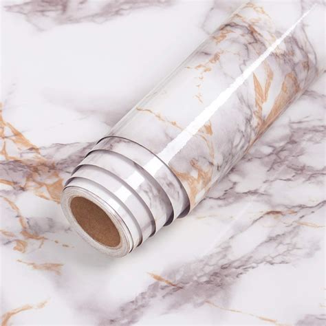 Lacheery Cm X M White And Grey Marble Contact Paper For Countertops
