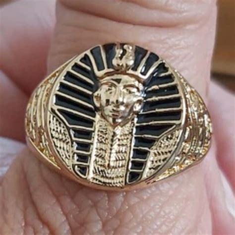 King Egyptian Pharaoh Tutankhamun Signet Ring Etsy
