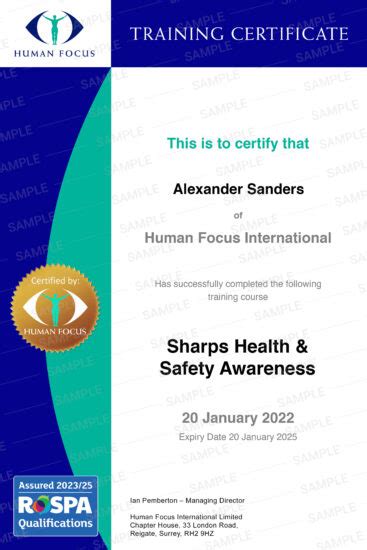Sharps Training Online Course And Certificate Human Focus
