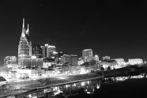 Nashville Skyline At Night Bandw Flickr Photo Sharing