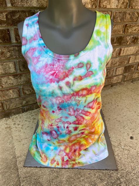 Rainbow Tie Dye Womens Medium Tye Dye Tank Hippie Rainbow Tank Etsy