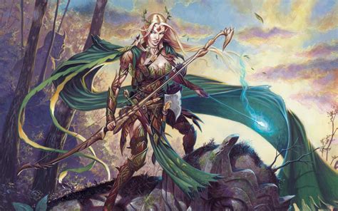 Female Archer Illustration Fantasy Art Magic Elves Hd Wallpaper