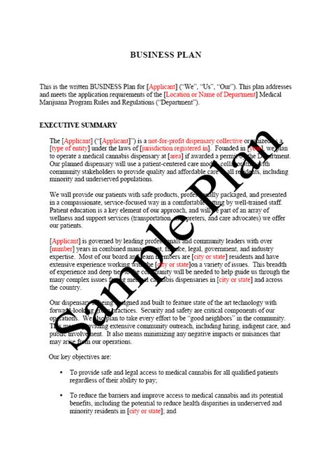 Free Printable Business Plan Sample Form Generic