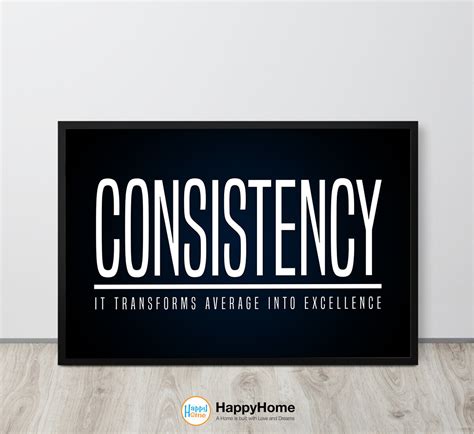 Consistency Definition Poster Motivational Inspirational Wall Art