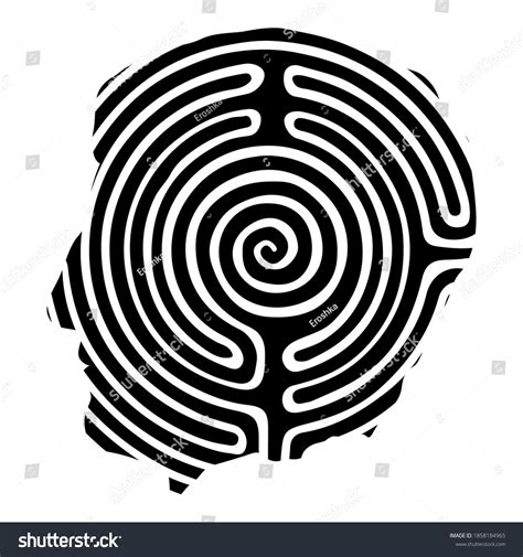 Human Head Profile Spiral Maze Labyrinth Vector Có Sẵn Miễn Phí Bản