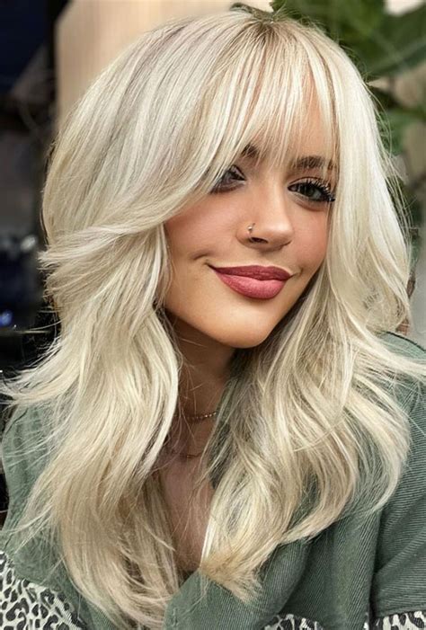 New Haircut Ideas For Women To Try In Blonde Layered With Soft Bangs