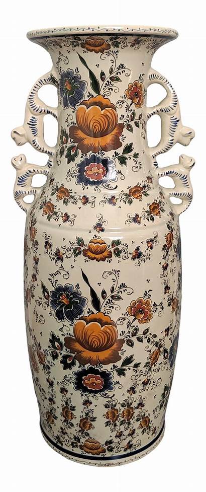 Floor Vase Polychrome Delft Chairish 20th Century