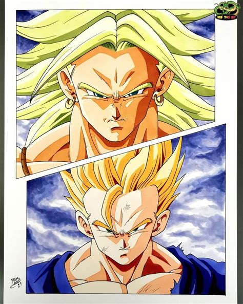 Two Pictures Of Gohan And Vegeta From Dragon Ball Z Super Broly