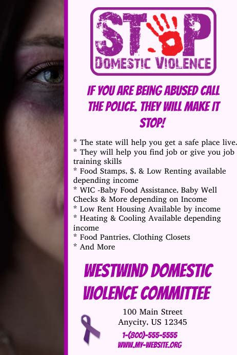 Free Custom Printable Domestic Violence Poster Templates Canva Vrogue