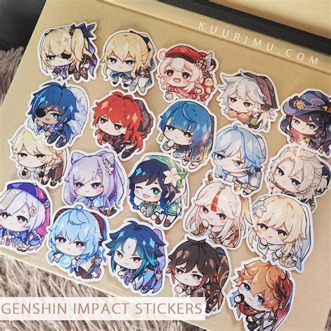 Genshin Impact Stickers Venti Sucrose Mona Keqing Qiqi