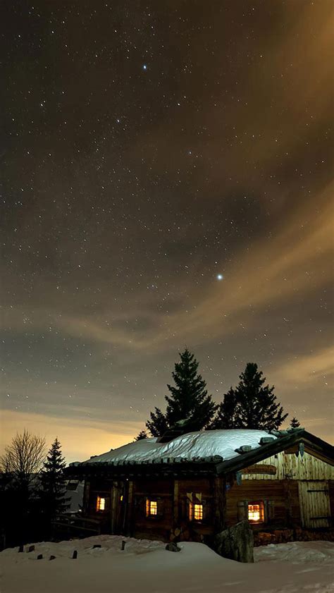 Winter Night Sky Iphone Wallpapers Free Download