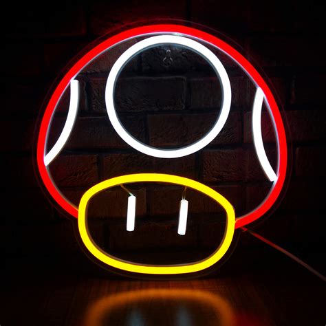 Buy Heliwey Game Led Neon Light Sign For Game Room Decor Super Mushroom