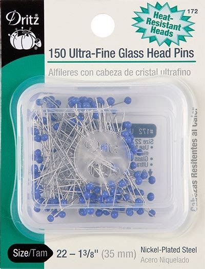 Dritz Glass Head Pins Ultra Fine Size 22 072879271614