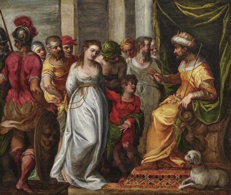 Italian School 17th Century King Ahasuerus Casts Out Quee