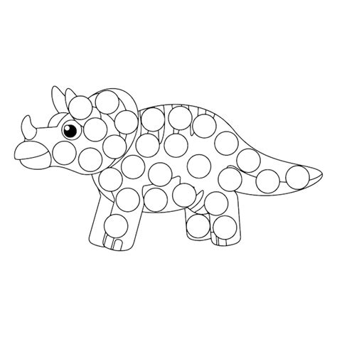 Premium Vector Dinosaur Dot Marker Coloring Pages For Kids Premium Vector