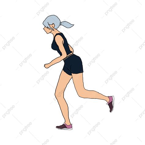 Cartoon Running Girl Png Picture Running Exercise Cartoon Girl Run