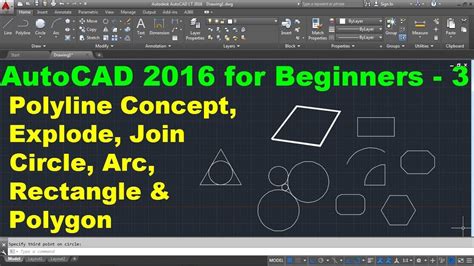 Autocad 2016 Tutorial For Beginners 3 Part 1 Of 2 Youtube