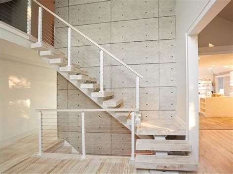 90 Degree Floating Stair Remodel Modern Staircase Railing Floating