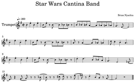Star Wars Cantina Band Sheet Music For Trumpet
