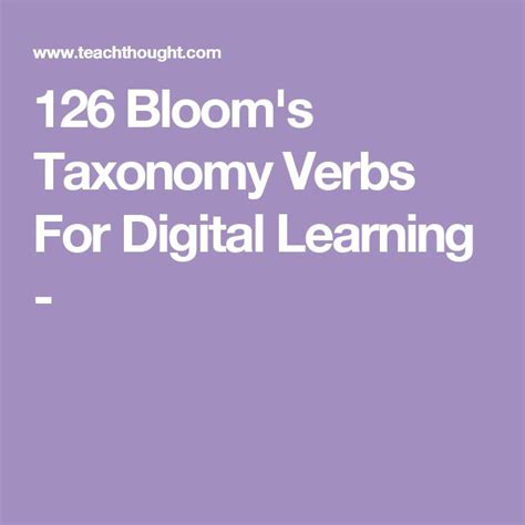 Bloom S Taxonomy Verbs For Digital Learning Blooms Taxonomy
