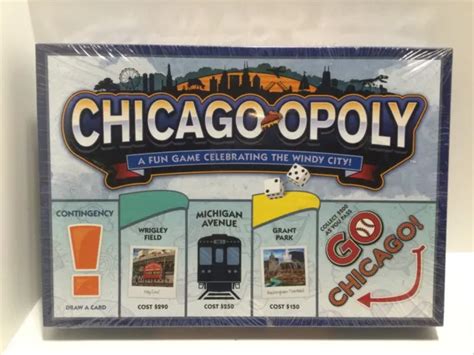 Late For The Sky Chicago Opoly Board Celebrating The Windy City Game
