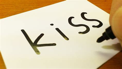 Very Easy How To Turn Words Kiss Into A Cartoon How To