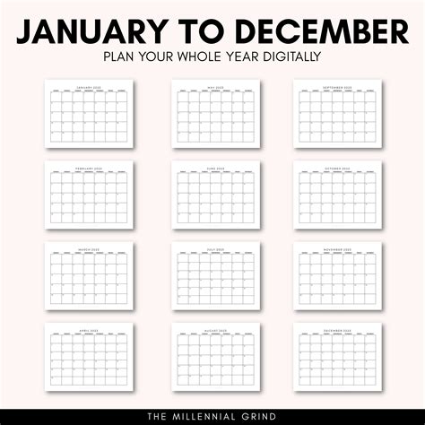 2023 Calendar Printable 2023 Calendar Template 2023 Monthly Calendar