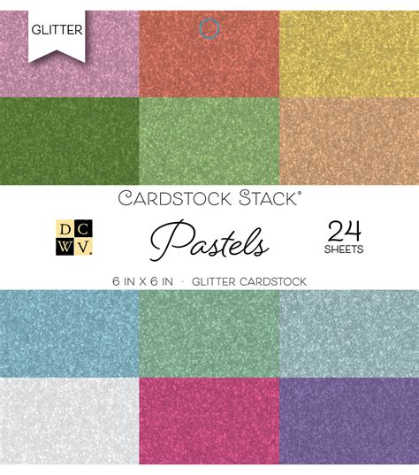 Dcwv 24 Pack 6x6 Glitter Cardstock Stacks Pastels Joann