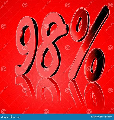 98 98 Percent As A 3d Illustration 3d Rendering Stock Illustration