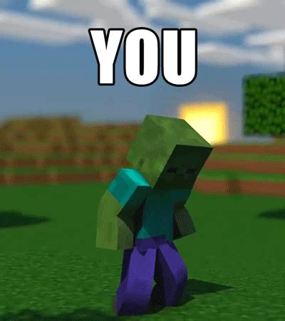 An Image Of A Minecraft Character With The Words You In Front Of It