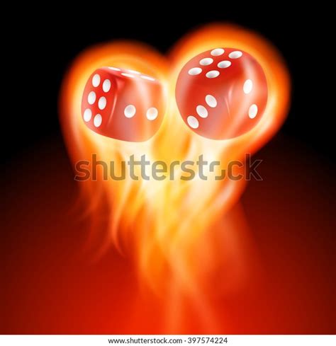 Two Red Dice Fire Eps Vector Stock Vector Royalty Free