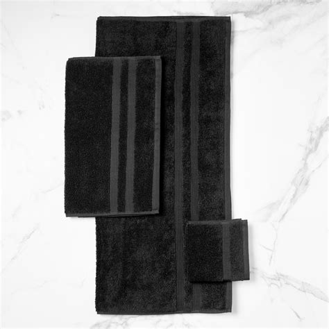 Mainstays Performance 6 Piece Towel Set Solid Rich Black