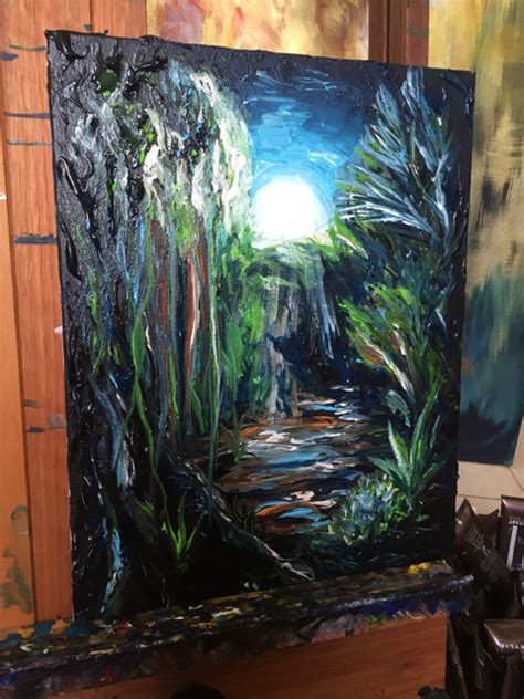 Moonlit Jungle Clearing Painting From Start To Finish Creative Indeed
