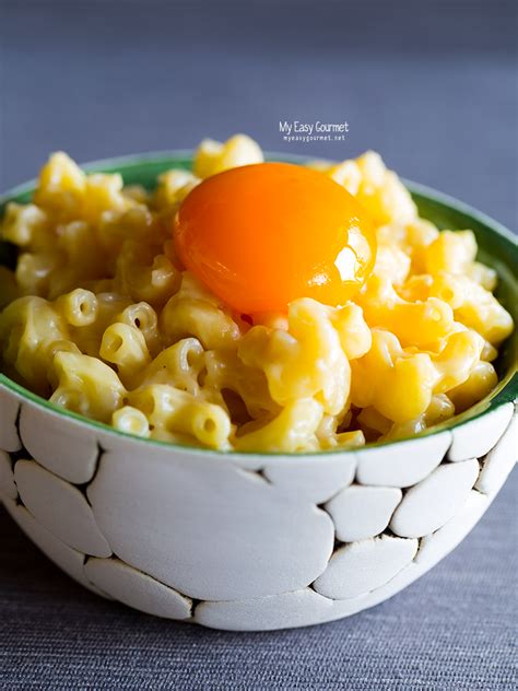 Easy Stove Top Mac And Cheese Recipe Served With A Sous Vide Egg Yolk