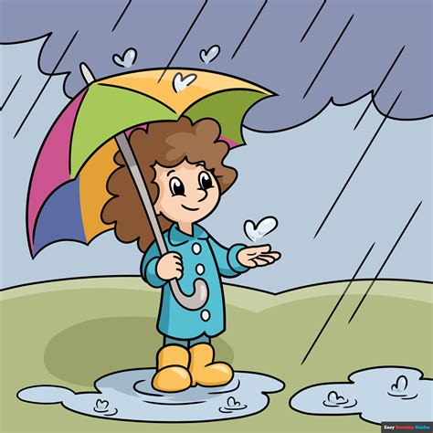 How To Draw A Rainy Day Really Easy Drawing Tutorial