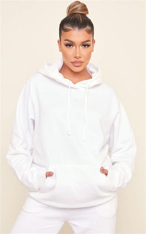White Ultimate Oversized Hoodie Tops Prettylittlething Usa