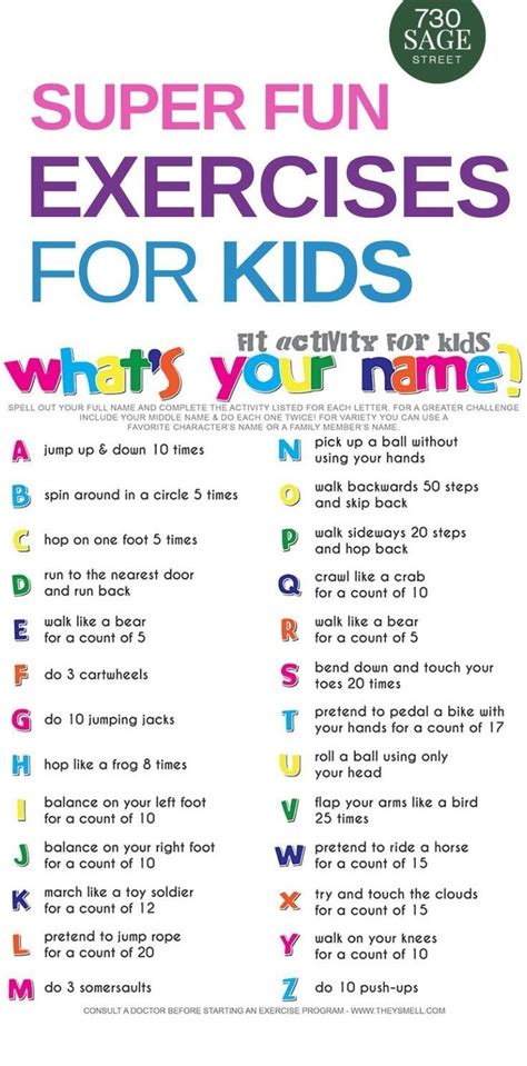 Fun List Of Exercises For Kids To Do At Home Studypk